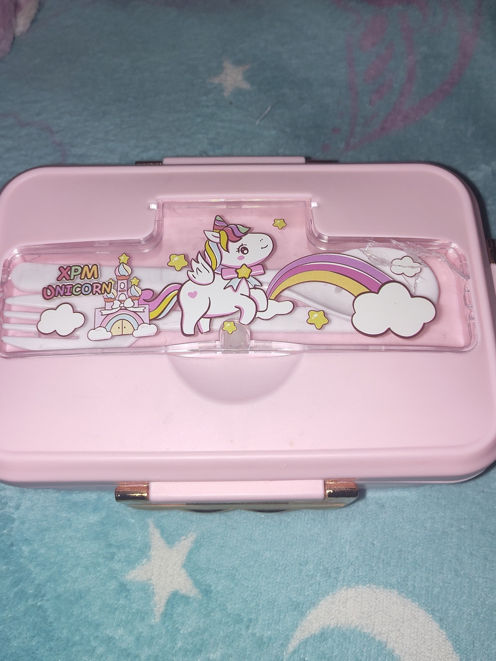 Kawaii Hard Pink Unicorn Lunchbox - Picture 3 of 14